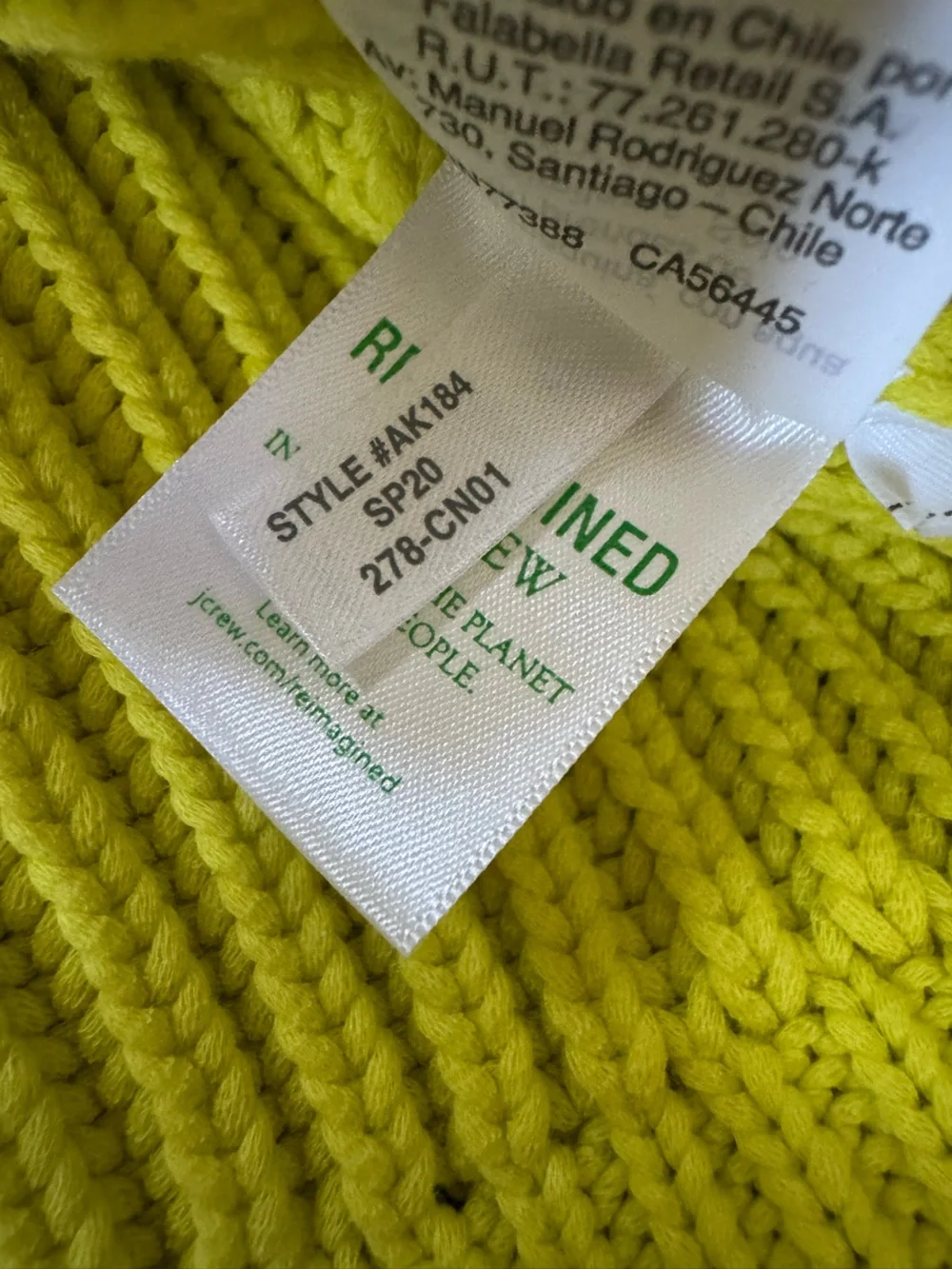 J.Crew Bright Green Ribbed Cotton Crewneck Sweater M Chunky Knit Preppy